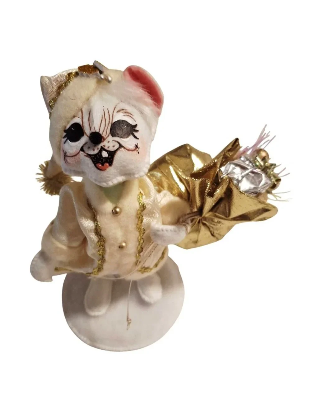 6-Inch Annalee Elegant Santa Mouse Figurine With Gold Accents 2013 Collectable
